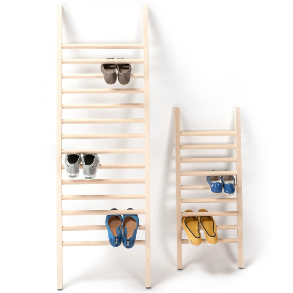 STEP UP Shoe Rack natural birch-two sizes-interior view