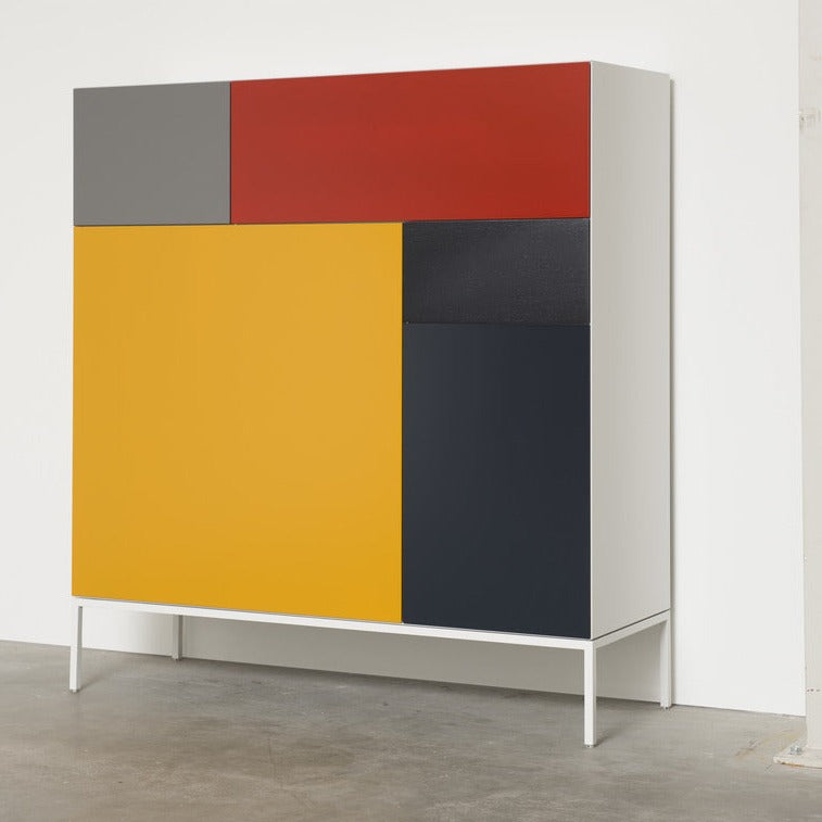 ''DE STIJL'' THEO Vision Cabinet yellow, grey, red, black