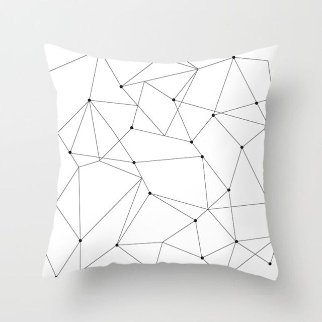 GEOMETRIC Copricuscino con stampa in bianco e nero