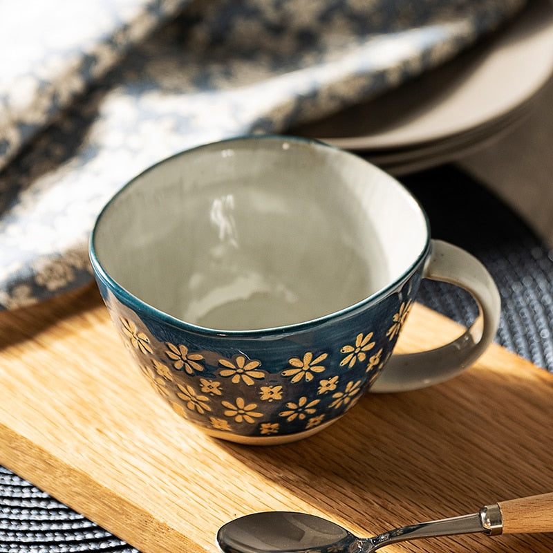 Tazza in ceramica vintage giapponese con impugnatura