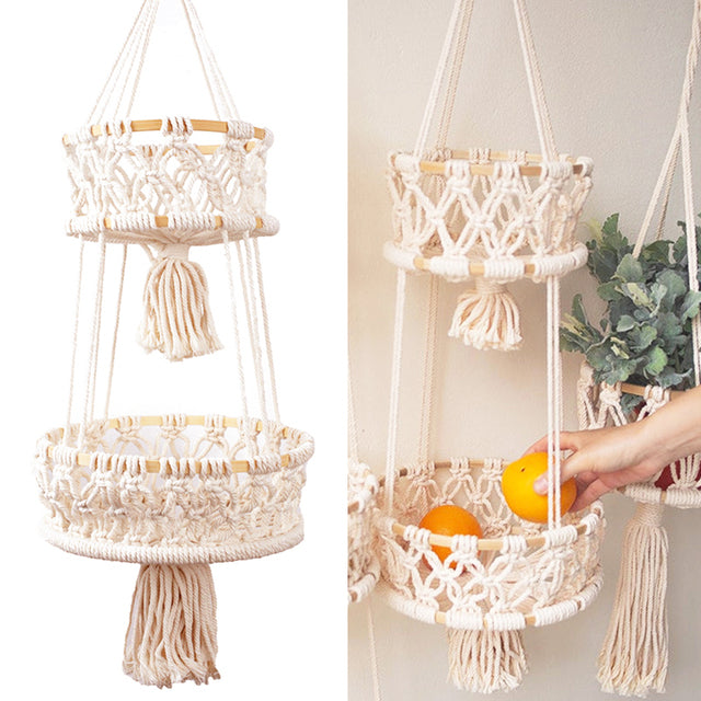 Cesto appeso Macrame