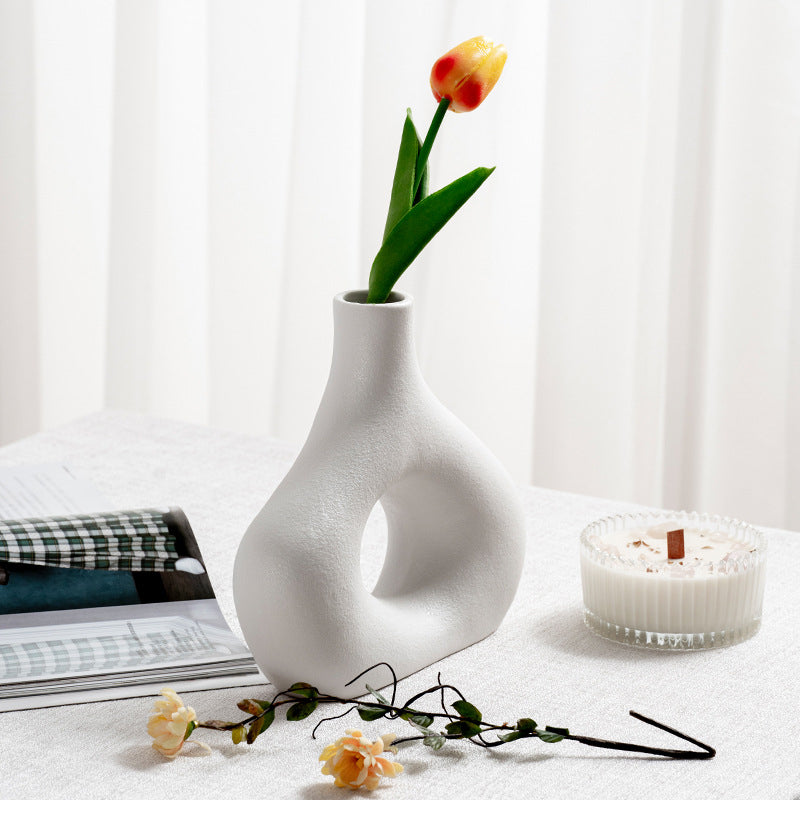 Vaso da fiori nordico in ceramica smerigliata