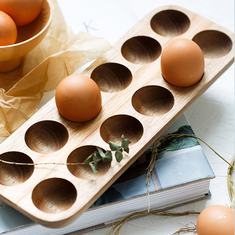 Stile giapponese in legno doppia fila di uova di stoccaggio