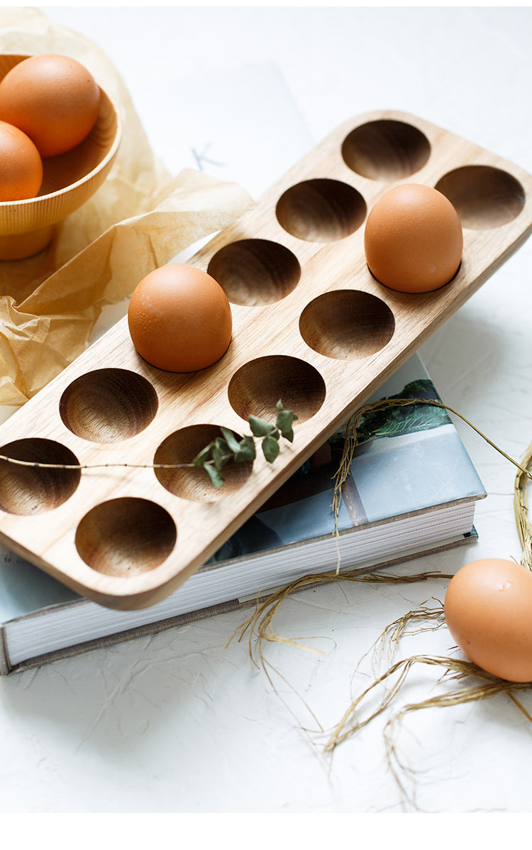 Stile giapponese in legno doppia fila di uova di stoccaggio