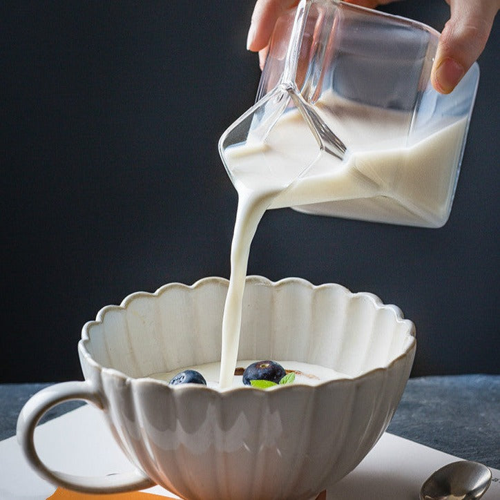 Tazza da latte in vetro quadrata in stile giapponese