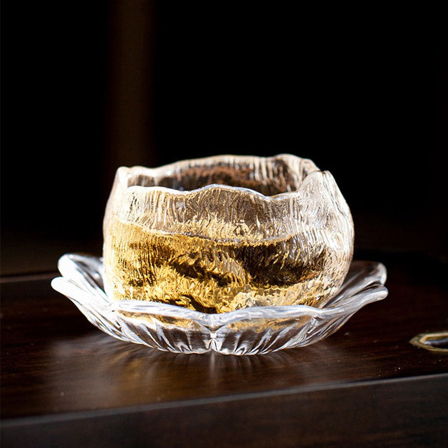 Tazza da tè in vetro addensato fatta a mano in stile giapponese