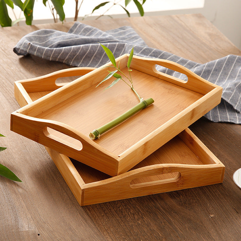 Vassoio da tè rettangolare in legno di bambù