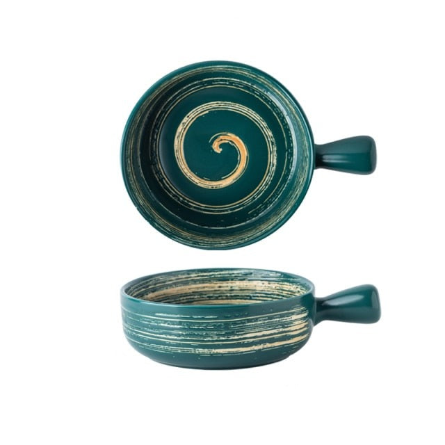 Ciotole in ceramica nordica con manico elegante